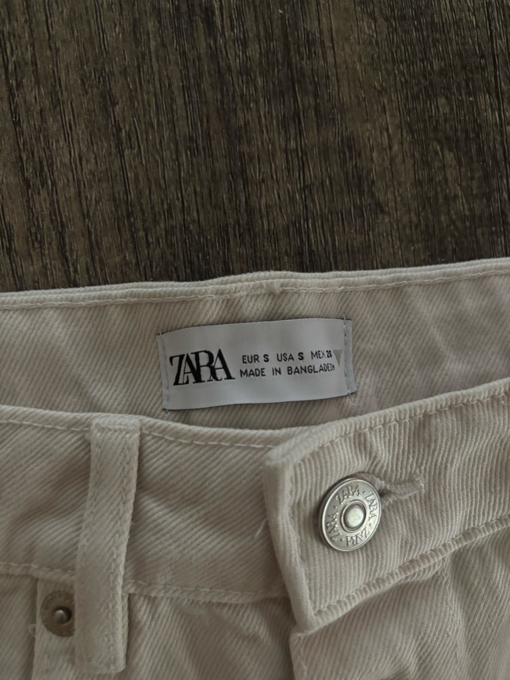 ZARA Off-White Button-Front Denim Skirt - Picture 3 of 4